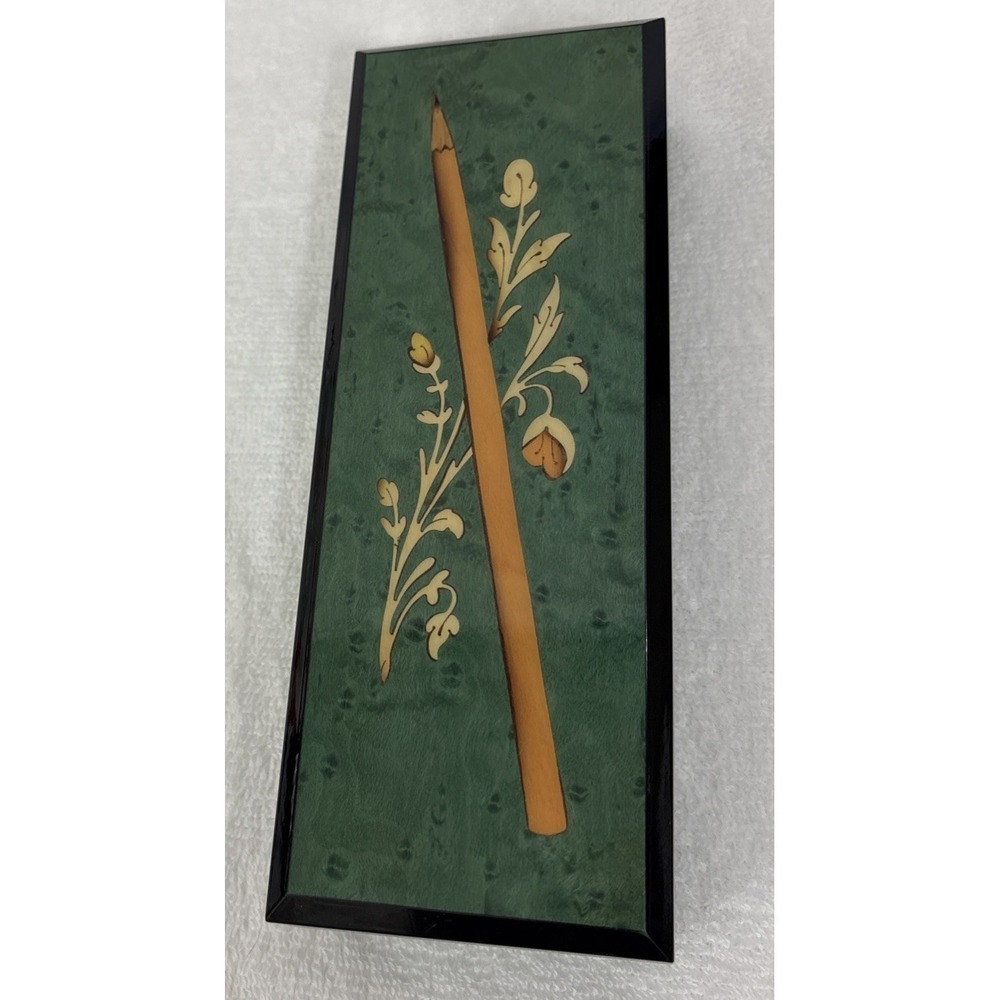 VTG Italian Sorrento Style Faux Inlay Lacquered Wood Keepsake Box Authors Muse